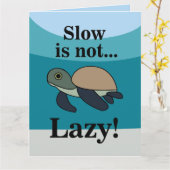 Sea Turtle Funny Kaart (Gele Bloem)