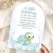 Sea Turtle Hatchling Baby Shower Boy Blue Arch Kaart