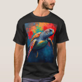 Sea Turtle in Deep Sea T-shirt (Voorkant)