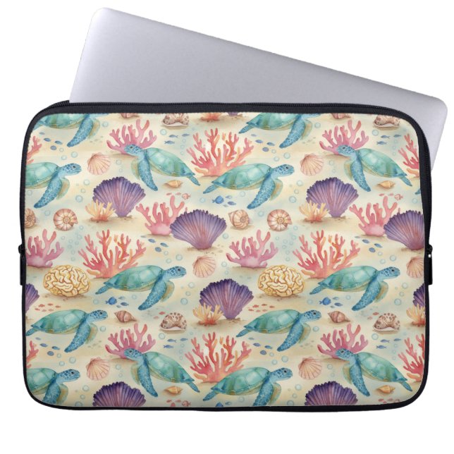 Sea Turtle Laptop Sleeve (Voorkant)