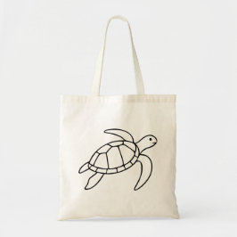 Sea Turtle Line Art – Minimalist Marine Animal Tote Bag
