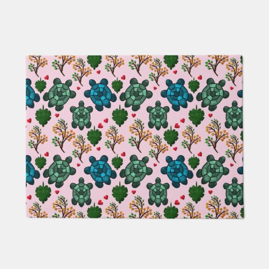 Sea Turtle Lover Gift, Cute Turtle Pattern, Marine Deurmat (Voorkant)