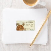 Sea Turtle Modern Coastal Ocean Beach Swirls Style Etiket (Insitu)