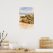 Sea Turtle Ocean Beach Poster (Keuken)