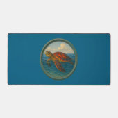 Sea Turtle Ocean Blue Desk Mat (Voorkant)