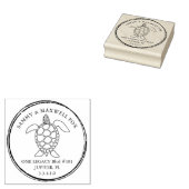 Sea Turtle Personalised Return Address Rubberstempel (Gestempeld)