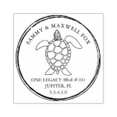 Sea Turtle Personalised Return Address Rubberstempel (Afrduk)