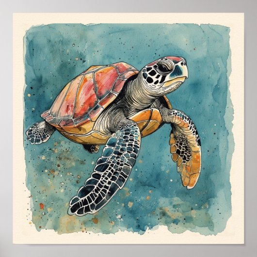 Sea Turtle Poster (Voorkant)
