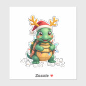 Sea Turtle Santa Christmas Lights Cute Xmas Men Wo Sticker (Vel)