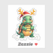 Sea Turtle Santa Christmas Lights Cute Xmas Men Wo Sticker (Vel)