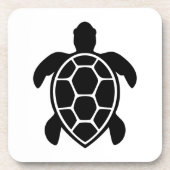 Sea Turtle Silhouette Minimalist Bier Onderzetter (Voorkant)