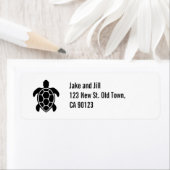 Sea Turtle Silhouette Minimalist Etiket (Insitu)