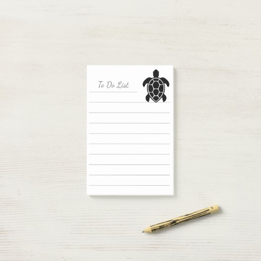 Sea Turtle Silhouette Minimalist Post-it® Notes (Op bureau)