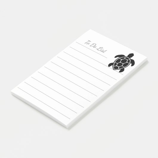 Sea Turtle Silhouette Minimalist Post-it® Notes (Schuin)