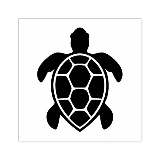 Sea Turtle Silhouette Minimalist Rubberstempel (Afrduk)