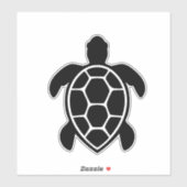 Sea Turtle Silhouette Minimalist Sticker (Vel)