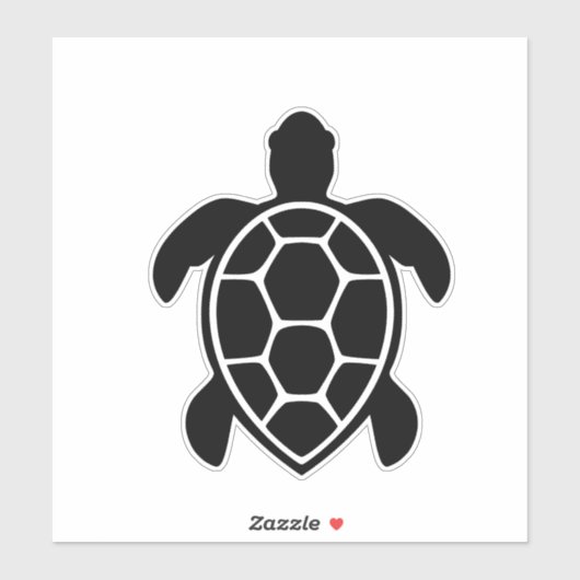Sea Turtle Silhouette Minimalist Sticker (Vel)