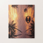 Sea turtle sunset at the beach legpuzzel (Verticaal)