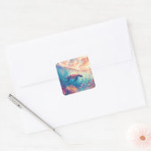 Sea Turtle Swimming in Tropical Ocean Vierkante Sticker (Envelop)
