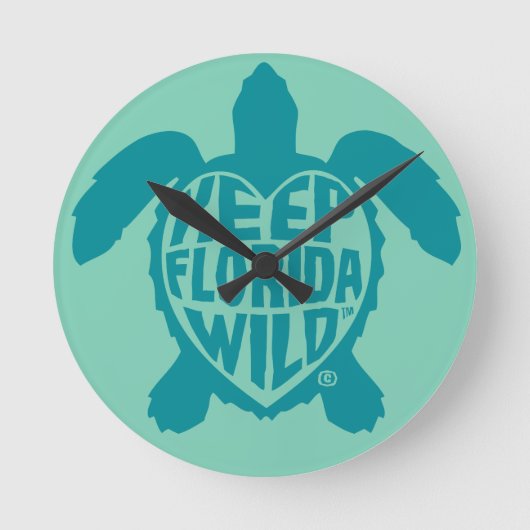 Sea Turtle Time Wall clock Ronde Klok (Voorkant)
