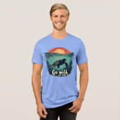Sea Turtle Underwater Go With The Flow Quote Tri-Blend Shirt (Voorkant volledig)