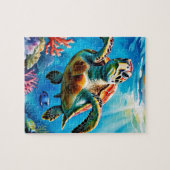 Sea Turtle Watercolor Tropical Ocean Legpuzzel (Horizontaal)