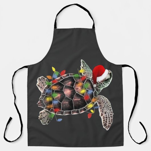 Sea Turtle Wearing Santa Hat Merry Christmas Schort (Voorkant)
