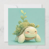 Sea Turtle with Green Succulent Garden Postcard (Voorkant)