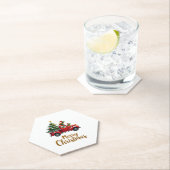 Sea Turtles Driving Christmas Tree Truck Turtle Ch Kartonnen Onderzetters (Insitu)