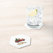 Sea Turtles Driving Christmas Tree Truck Turtle Ch Kartonnen Onderzetters (Insitu)