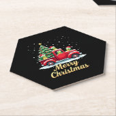 Sea Turtles Driving Christmas Tree Truck Turtle Ch Kartonnen Onderzetters (Schuin)