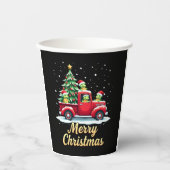 Sea Turtles Driving Christmas Tree Truck Turtle Ch Papieren Bekers (Voorkant)