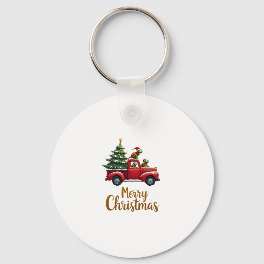 Sea Turtles Driving Christmas Tree Truck Turtle Ch Sleutelhanger (Voorkant)