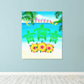 Sea Turtles Hawaiian Honu Canvas Afdruk (Insitu (Houten vloer))