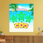 Sea Turtles Hawaiian Honu Canvas Afdruk (Insitu (Woonkamer))