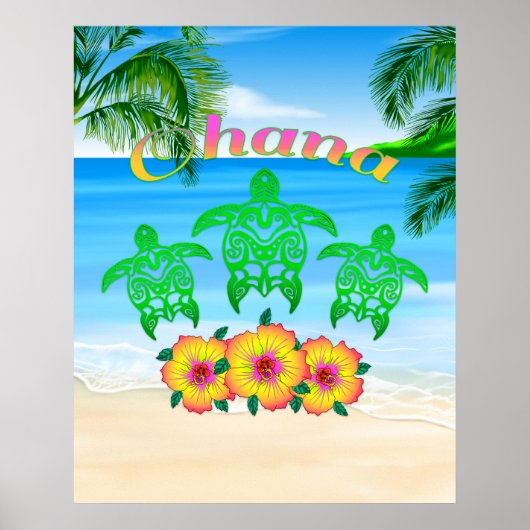 Sea Turtles Hawaiian Honu Poster (Voorkant)