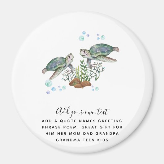 SEA TURTLES Personalized Magneet (Voorkant)