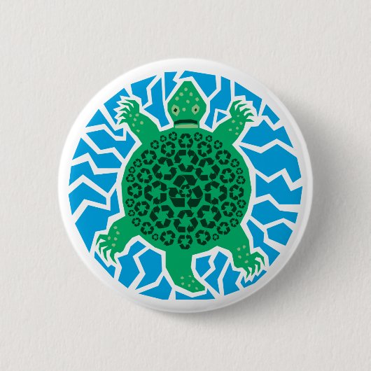Sea Turtles, Recycling Ronde Button 5,7 Cm (Voorkant)