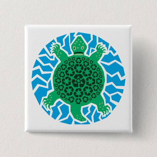 Sea Turtles, Recycling Vierkante Button 5,1 Cm (Voorkant)