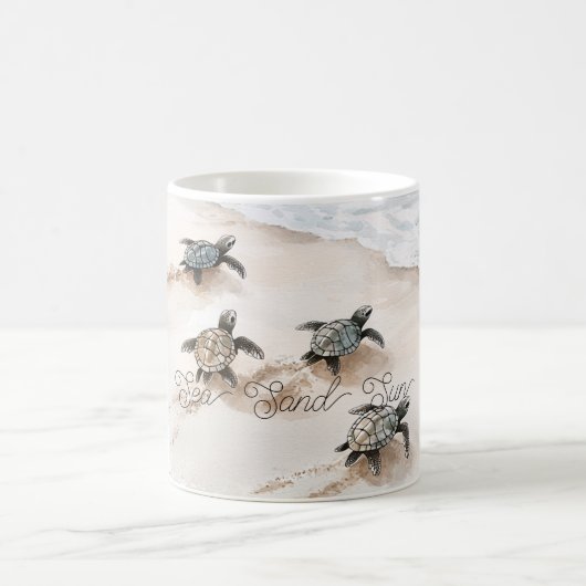  Sea Turtles Sand Sun Beach Koffiemok (Center)