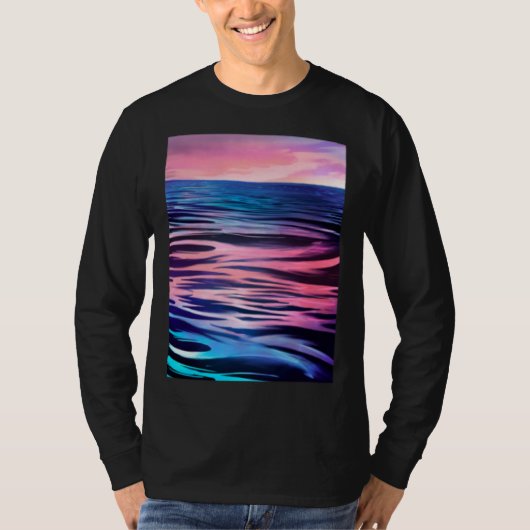 Sea Waves Sunset T-shirt (Voorkant)