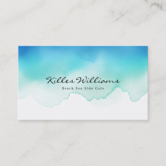 Sea Waves Watercolor Business Card Visitekaartje