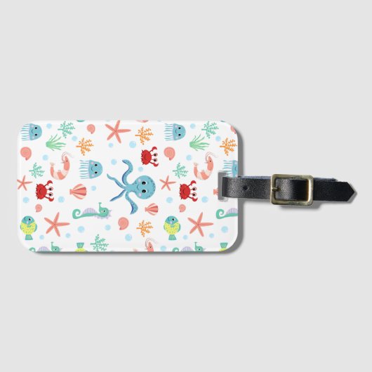 Sea World-patroon Bagagelabel (Voorkant (horizontaal))