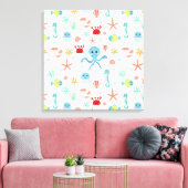 Sea World patroon Canvas Afdruk (Insitu (Woonkamer))