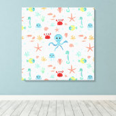 Sea World patroon Canvas Afdruk (Insitu (Houten vloer))