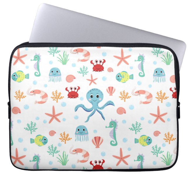 Sea World patroon Laptop Sleeve (Voorkant)
