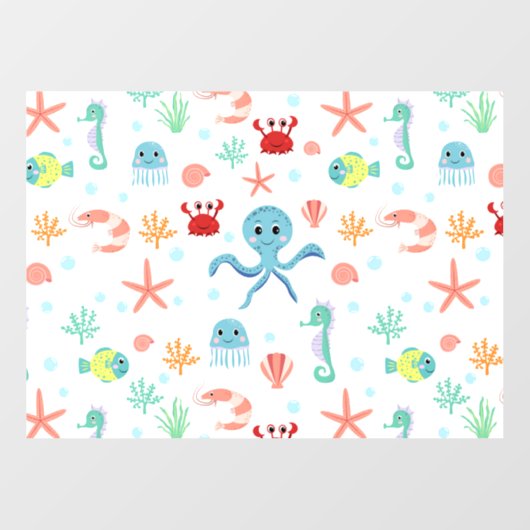 Sea World patroon Raamsticker (Vel)