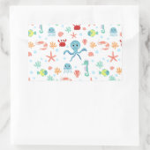 Sea World patroon Rechthoekige Sticker (Tas)