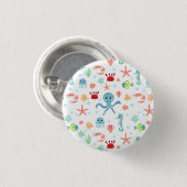 Sea World patroon Ronde Button 3,2 Cm (Voorkant /achterkant)