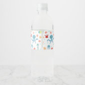 Sea World-patroon Waterfles Etiket (Achterkant)